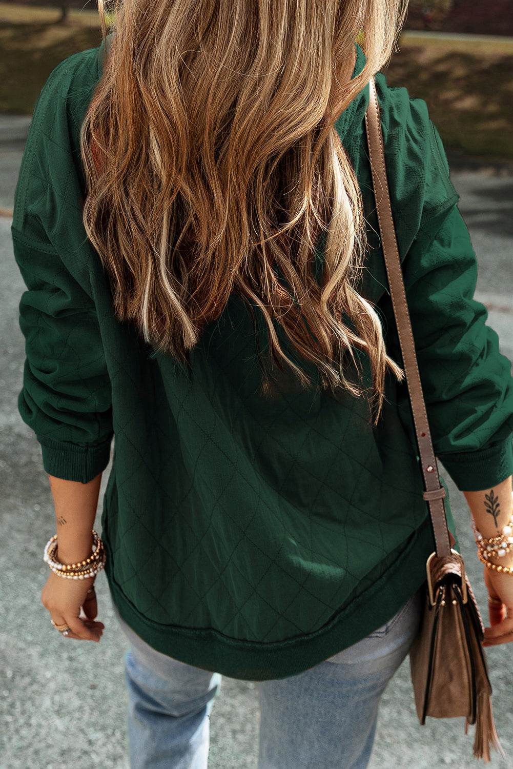 Stylish Green Quilted Patchwork Hoodie – Limited Stock Available