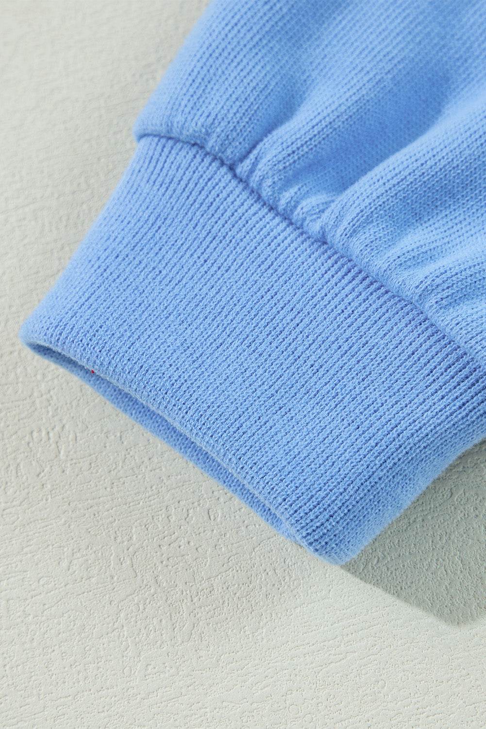 Stylish Myosotis Pearl Sleeves Pullover Sweatshirt Trendy Look