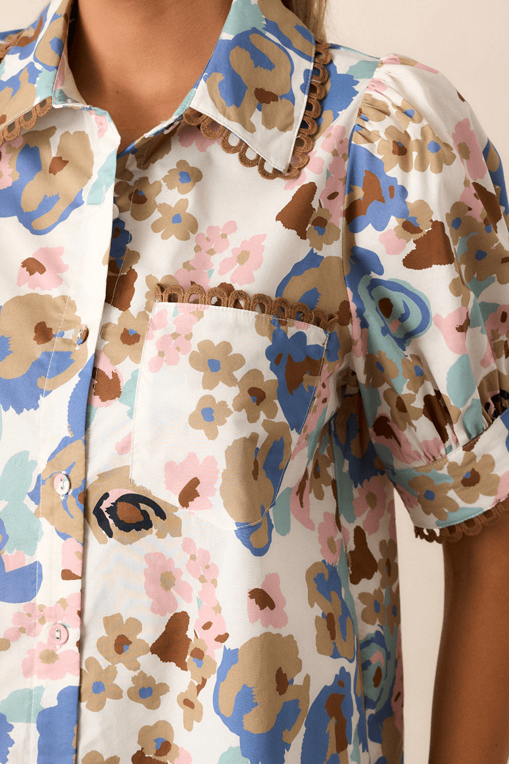 Stunning Vintage Flower Shirt Multicolour 60s Fashion Must Have