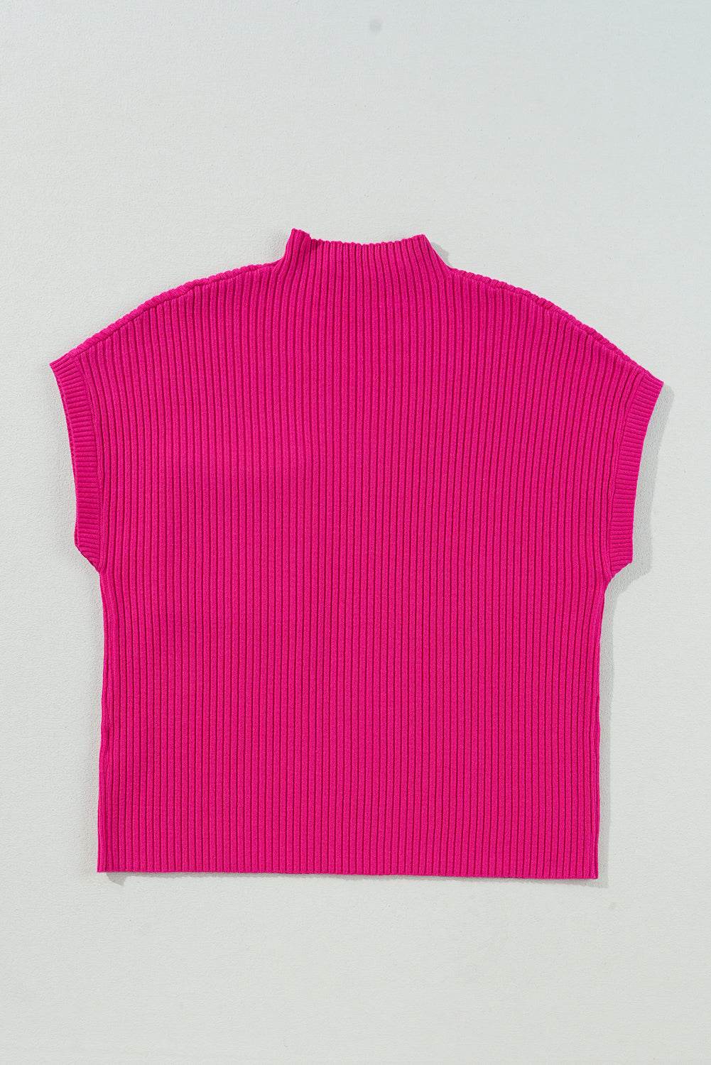 Women's Black Patch Pocket Ribbed Knit Short Sleeve Sweater