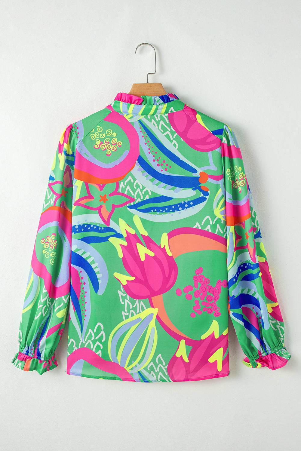 Stylish Black Abstract Blouse Ruffled Sleeves You’ll Adore