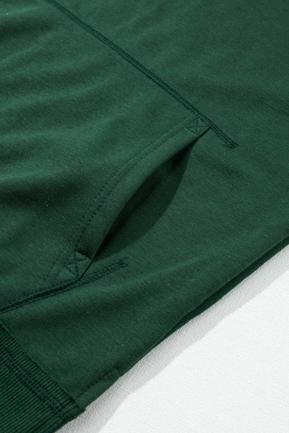 Stylish Green Quilted Patchwork Hoodie – Limited Stock Available