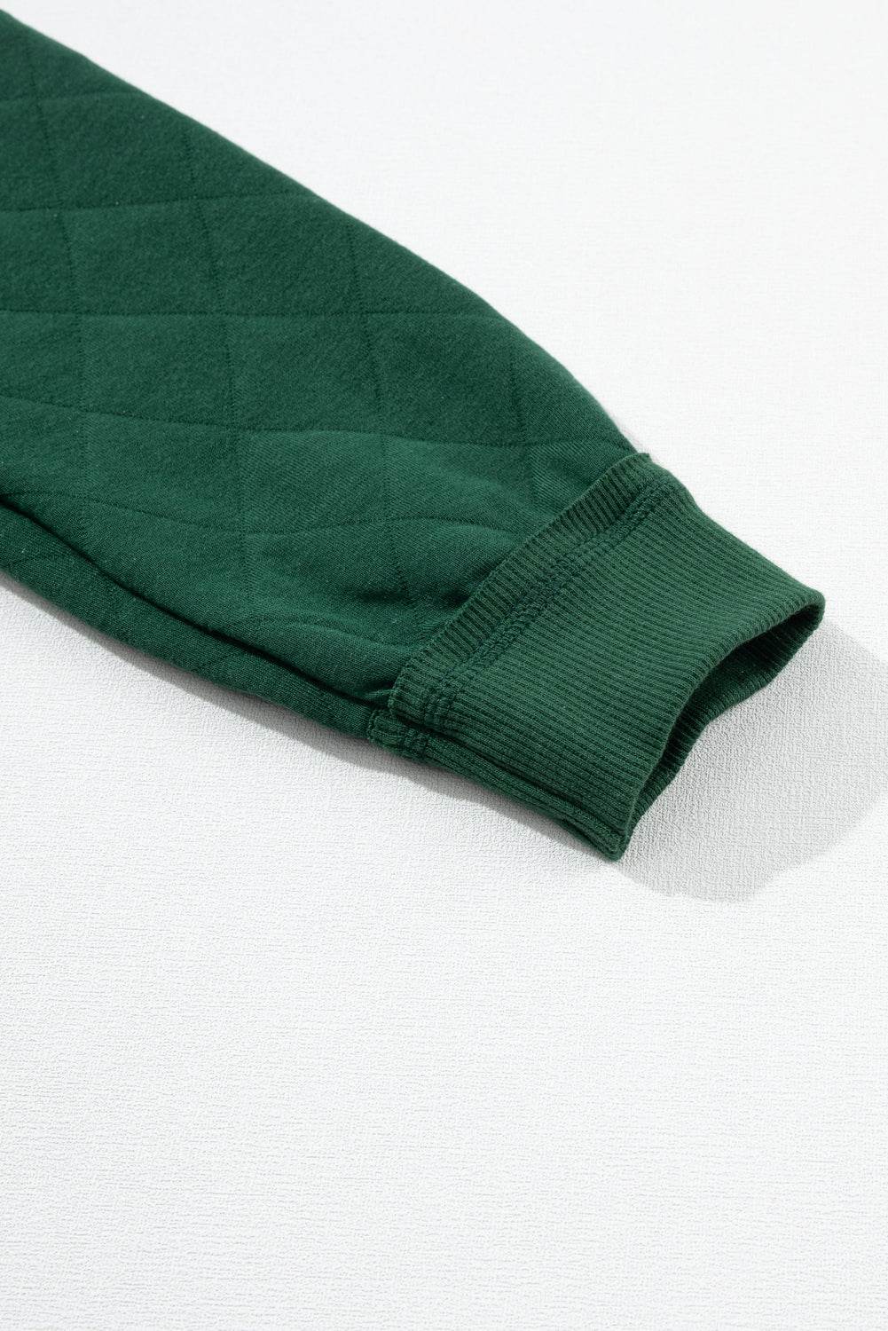 Stylish Green Quilted Patchwork Hoodie – Limited Stock Available