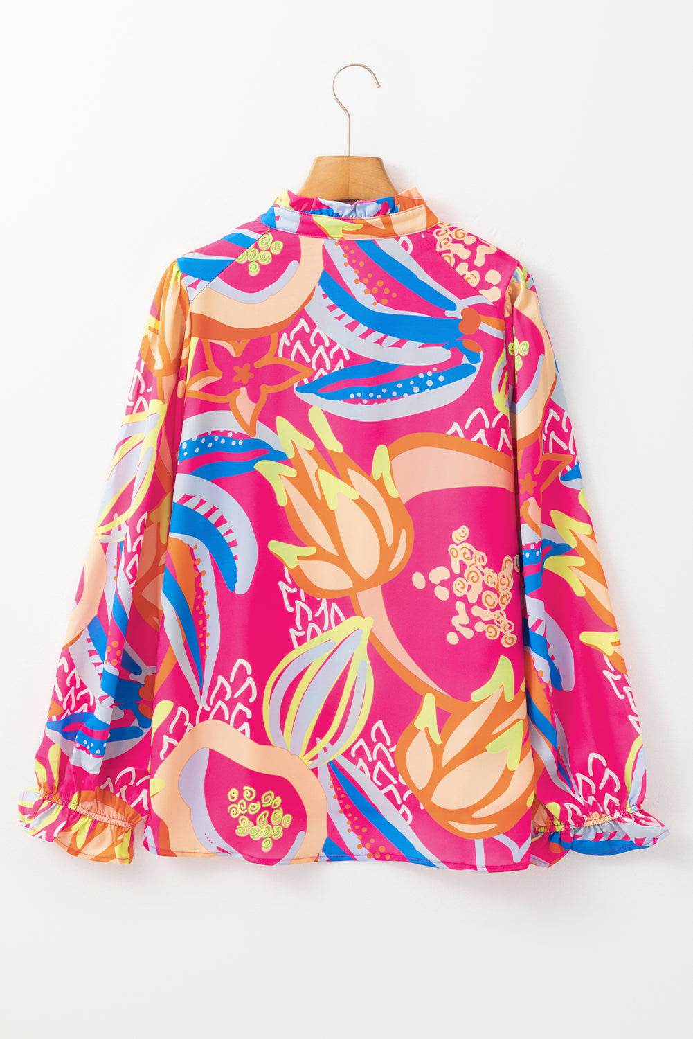 Stylish Black Abstract Blouse Ruffled Sleeves You’ll Adore