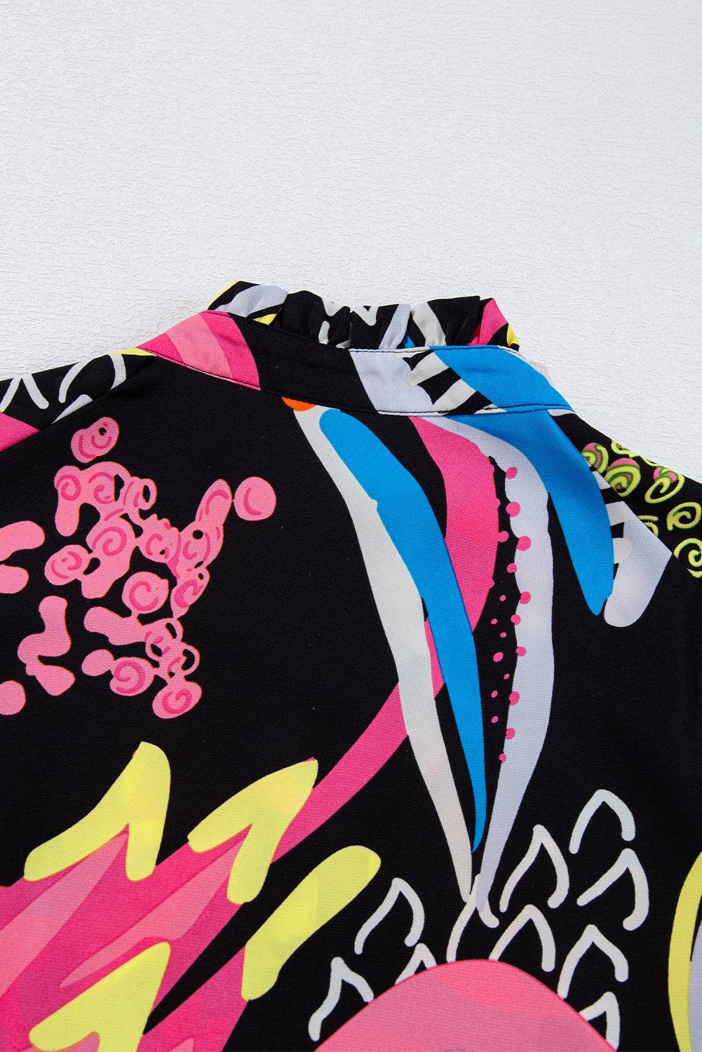 Stylish Black Abstract Blouse Ruffled Sleeves You’ll Adore
