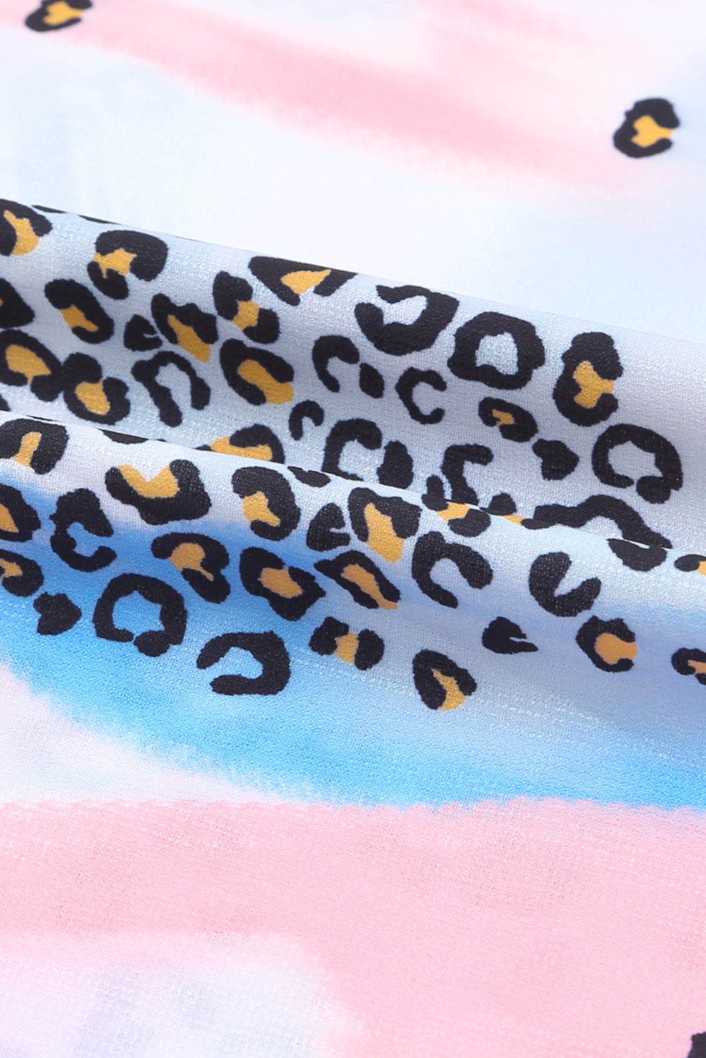 Stylish Tie Dye Blouse White Leopard Print & Keyhole Back Fit