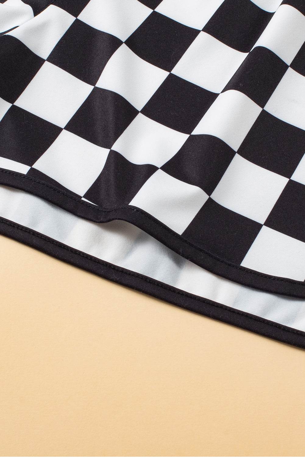 Trendy Checkered Drawstring Elastic Waist Casual Shorts