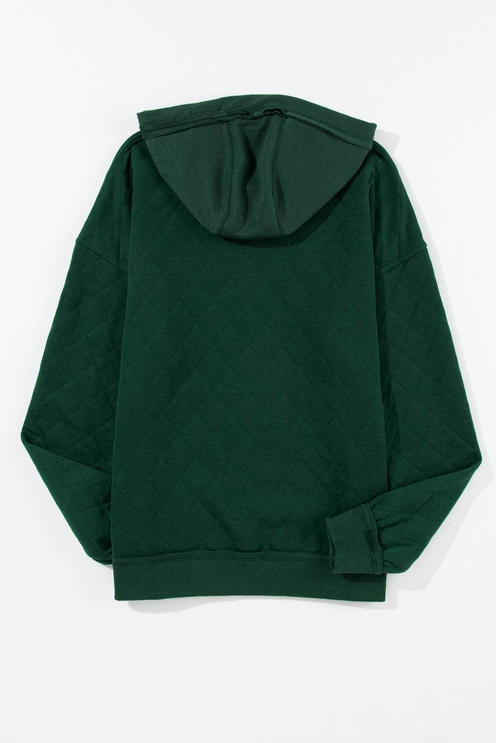 Stylish Green Quilted Patchwork Hoodie – Limited Stock Available