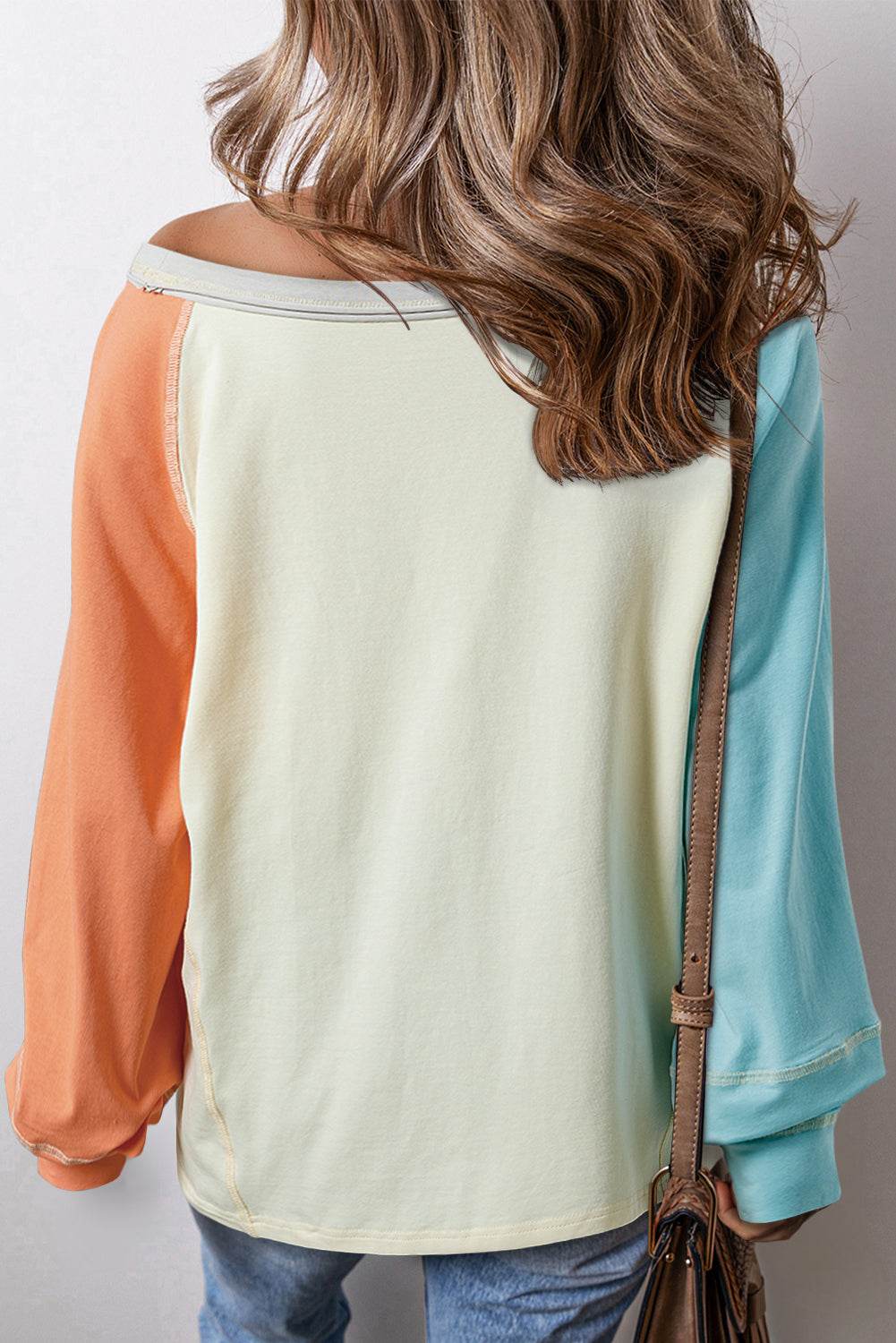 Shop Yellow Cream Patchwork Tops  Trendy Colorblock Style