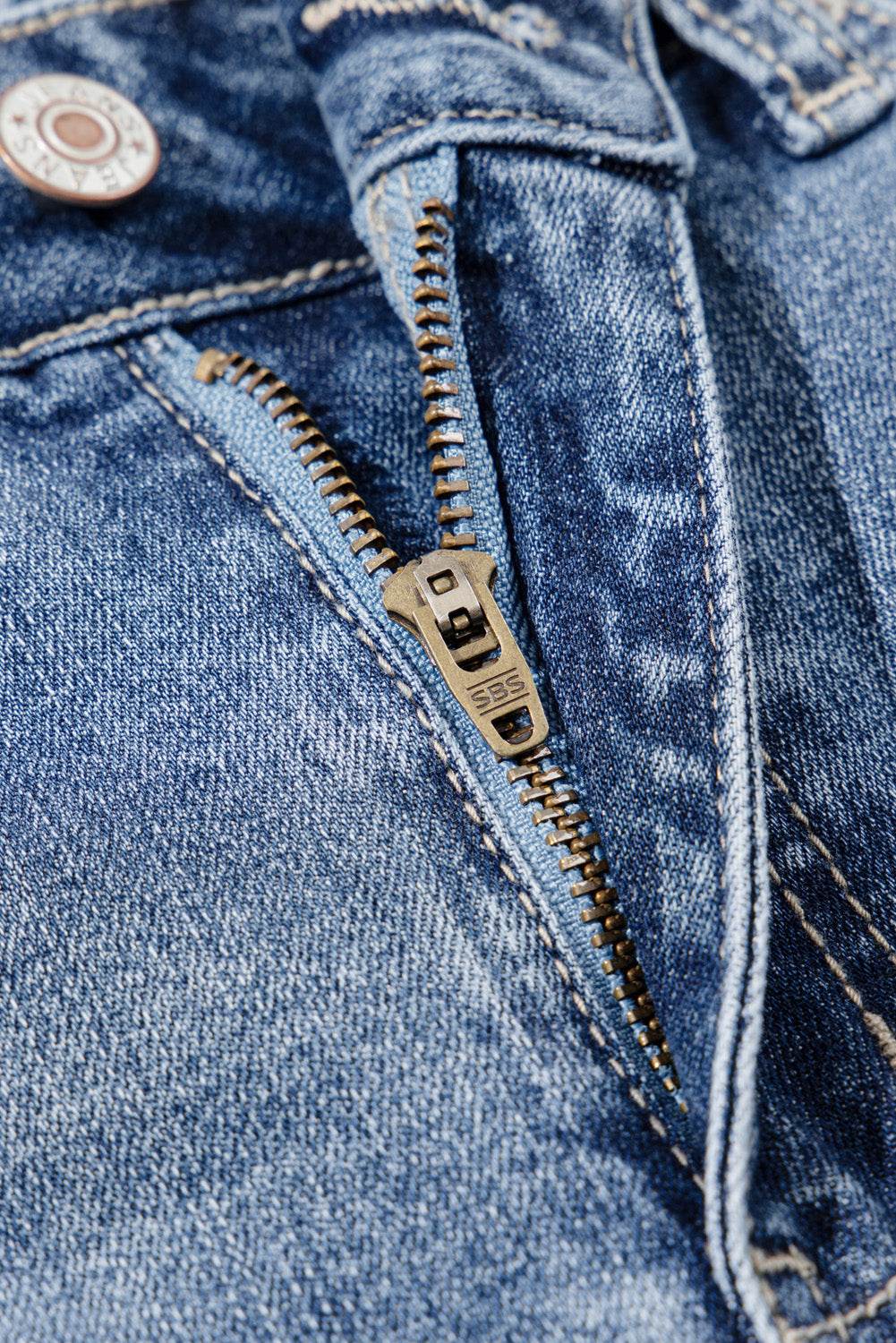 Women's Blue High Rise Ripped Distressed Hem Flared Jeans