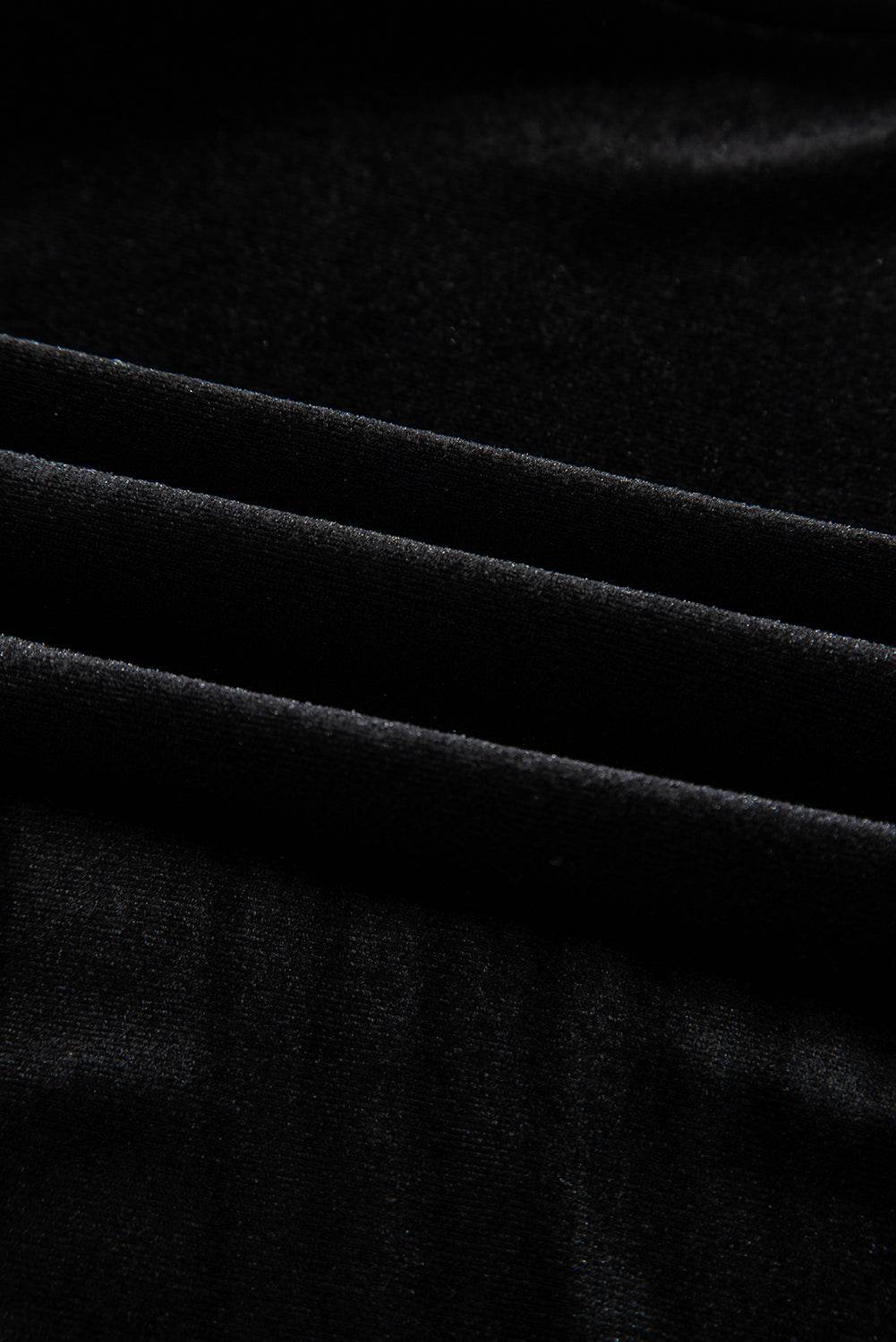 Trendy Black Velvet Top Beaded Pearls & Half Sleeves Elegance